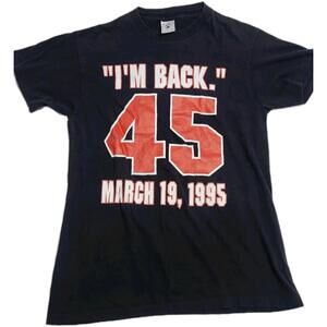 Michael Jordan Air Jordan 45 Im Back T-Shirt Black Medium M Print Ss
